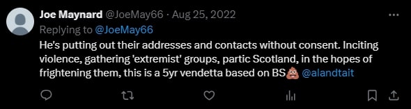 Jim Maynard comment about vendetta