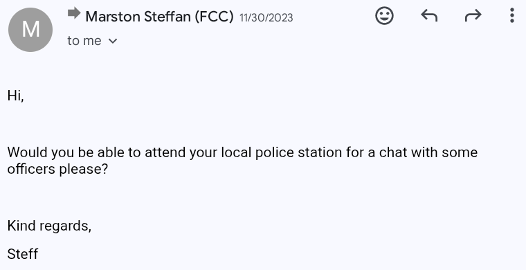 Police email extract