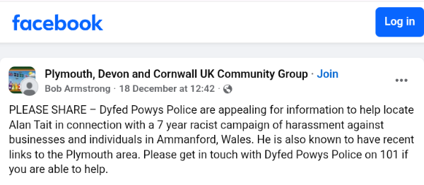 Altered notice with racist remark