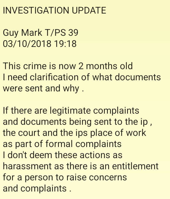 Police report extract