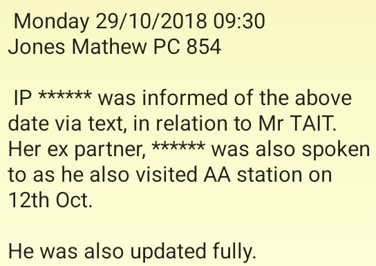 Crime management report extract